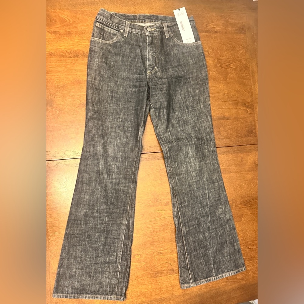 Stylish Gucci Gray Black Flared Wide Leg Jeans